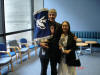 Phil and small person at Yom HaShoah, Logan Hall 2005