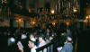 Candlelit interior of Bevis Marks