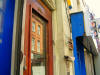 Mezuzah on top right hand doorpost of 38a Brick Lane on the corner of Fashion Street