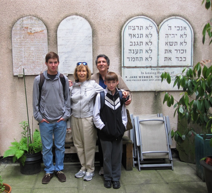 My Family group inside a secret courtyard off Hanbury Street