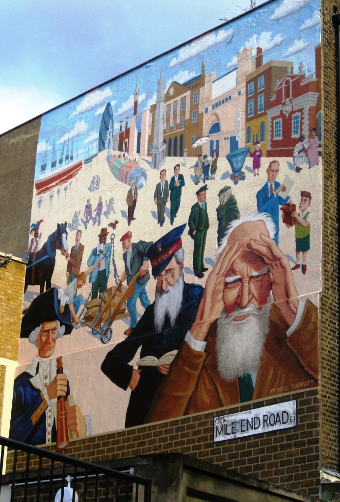 Mile End Mural, 33 Mile End Road - a must see - who can you spot?