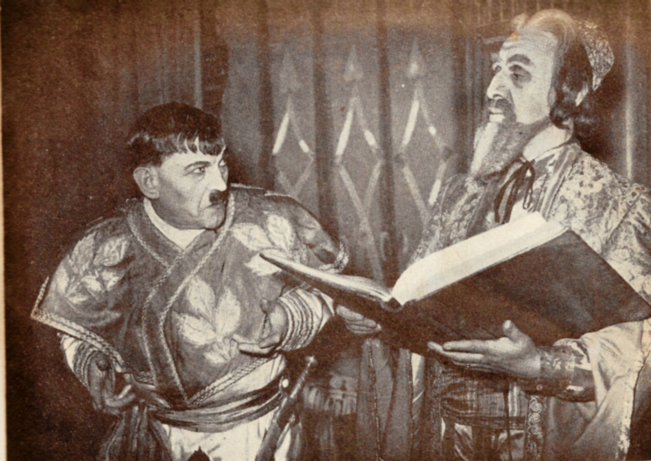 Sulamith - Meier Tzelniker with Joseph Sherman (Haman) made up to look like Hitler