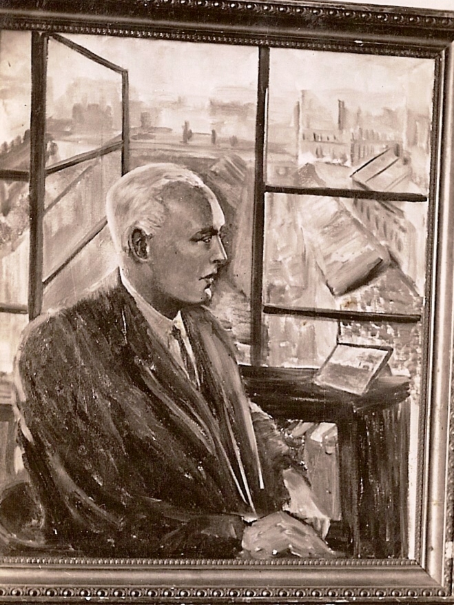 Portrait of Sir Basil Henriques in his office in Berner Street